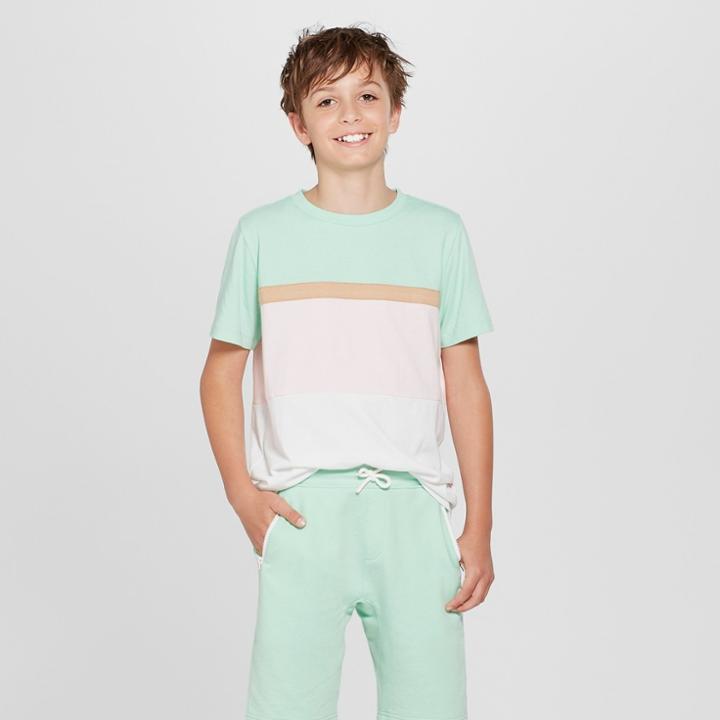 Boys' Neapolitan Stripe Short Sleeve T-shirt - Art Class L,