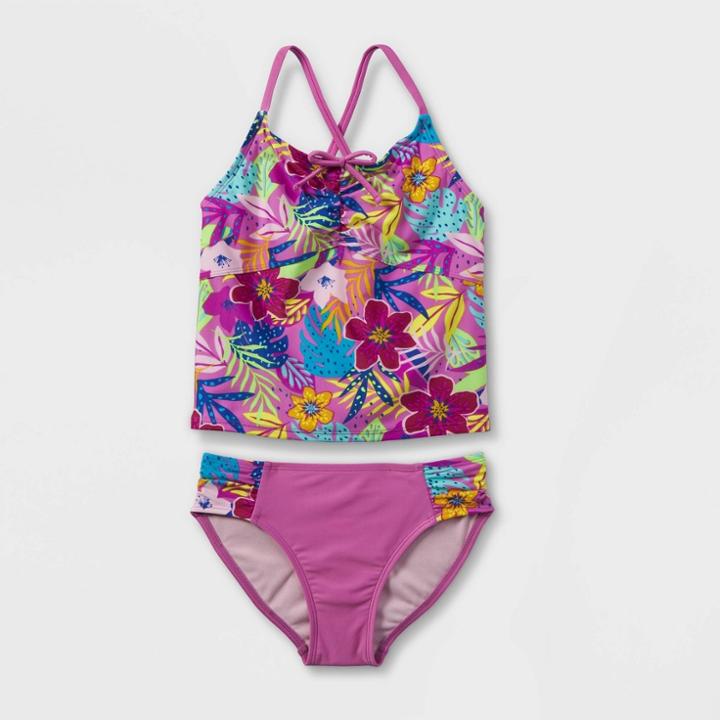 Girls' Floral Print 2pc Bikini Set - Cat & Jack Lavender