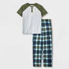 Boys' 2pc Short Sleeve Pajama Set - Cat & Jack Gray/green