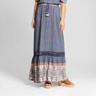 Women's Printed Tiered Maxi Skirt - Knox Rose Blue