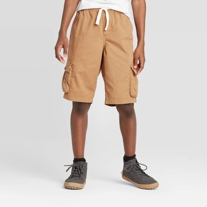 Oversizeboys' Cargo Shorts - Cat & Jack Brown L Husky, Boy's, Size: