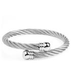 West Coast Jewelry Stainless Steel Twist Rope With Knob Ends Cuff Bracelet, Girl's,