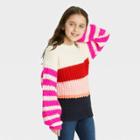 Girls' Colorblock Pullover Sweater - Cat & Jack Pink