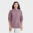Women's Slouchy Mock Turtleneck Pullover Sweater - A New Day Purple