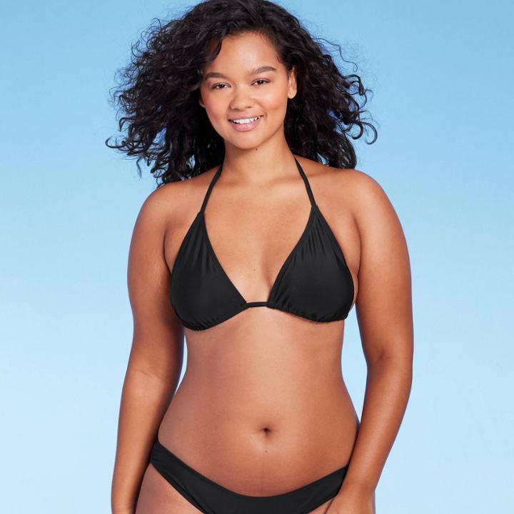 Women's Triangle Bikini Top - Wild Fable Black