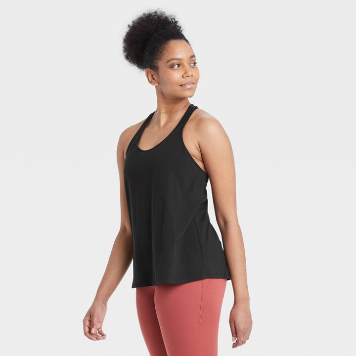 Women's Skinny Racerback Tank Top - All In Motion Black