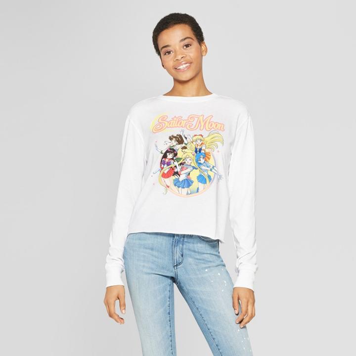 Target Women's Long Sleeve Sailor Moon Graphic T-shirt (juniors') - White