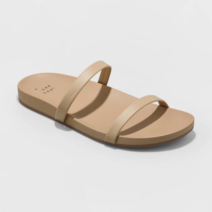 Women's Nadine Skinny Strap Sandals - A New Day Birch