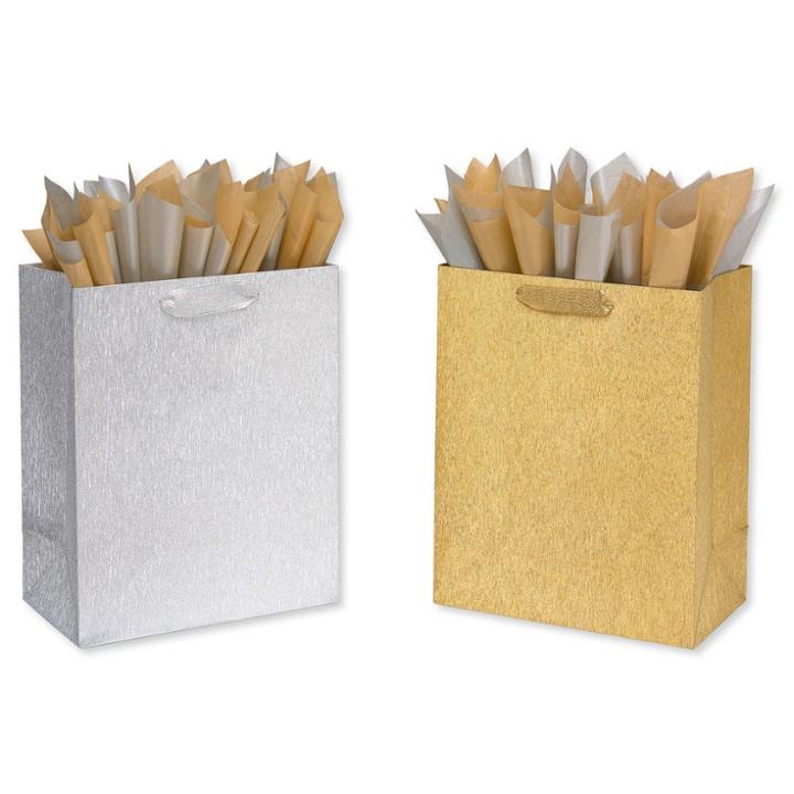 Brushed Metal Bags Silver/gold - Papyrus,