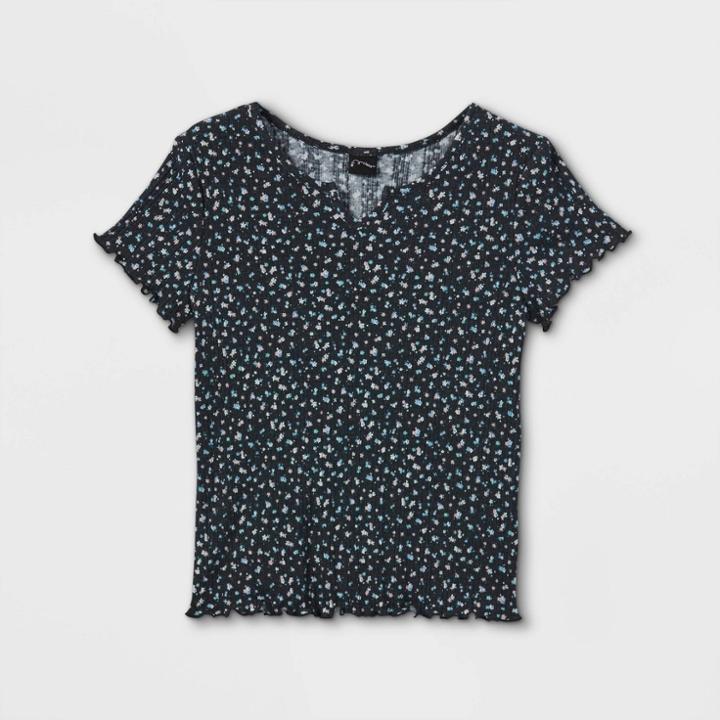 Girls' Notch Front T-shirt - Art Class Black