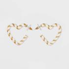 Sugarfix By Baublebar Two-tone Braided Heart Hoop Earrings - Ivory