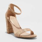 Women's Ema Microsuede High Block Heeled Pumps - A New Day Tan