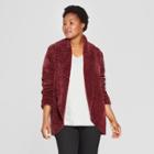 Women's Plus Size Chenille Cocoon Cardigan - Ava & Viv Burgundy (red)