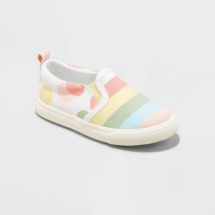 Toddler Girls' Zuri Rainbow Dots Print Slip-on Apparel Sneakers - Cat & Jack