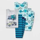 Carter's Just One You Boys' 4pc Trucks 100% Cotton Pajama Set