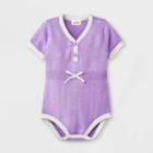 Baby Girls' Sweater Romper - Cat & Jack Purple Newborn