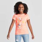 Petitegirls' Short Sleeve Llama T-shirt - Cat & Jack Peach Xs, Girl's, Pink