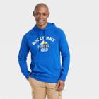 Men's Printed French Terry Fleece Hoodie - Goodfellow & Co Blue