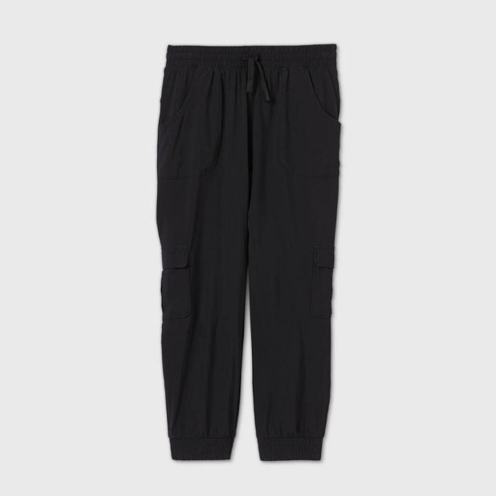 Girls' Stretch Woven Capri Jogger Pants - All In Motion Black