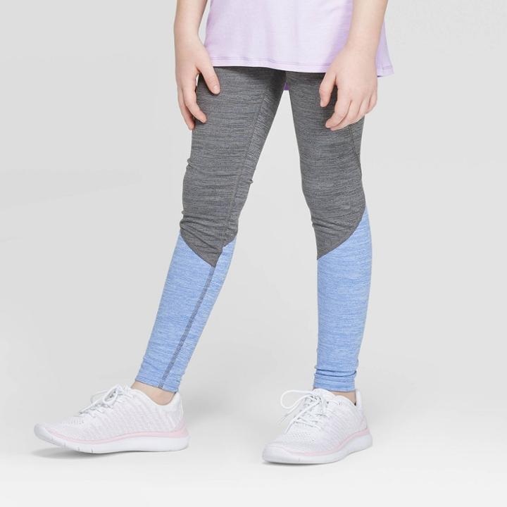 Girls' Color Blocked Performance Leggings - C9 Champion Gray