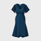 Short Sleeve Woven Maternity Dress - Isabel Maternity By Ingrid & Isabel Blue
