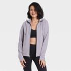 Women's Fleece Full Zip Hooded Sweatshirt - All In Motion Dark Taupe