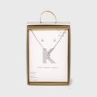 Silver Plated Cubic Zirconia Pave Initial Pendant Necklace And Earring Set - A New Day Initial K