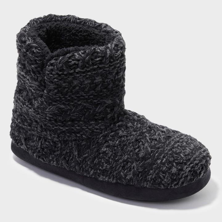 Dluxe By Dearfoams Women's Deluxe By Dearfoams Calandra Sweater Knit Bootie - Black