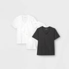 Women's Short Sleeve V-neck 3pk Bundle T-shirt - Universal Thread White/white/gray