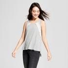 Women's Knit Lace-up Back Tank Top - Xhilaration Heather Gray