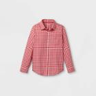 Boys' Woven Long Sleeve Button-down Shirt - Cat & Jack Red
