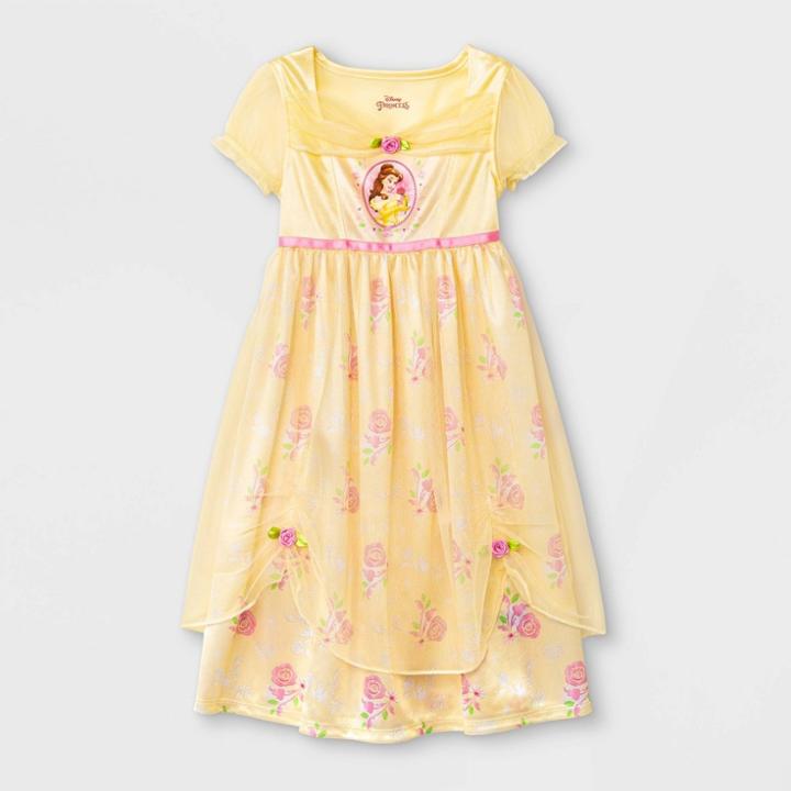 Toddler Girls' Disney Princess Belle Fantasy Nightgown - Yellow