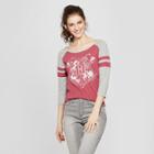 Women's Harry Potter 3/4 Sleeve Hogwarts Crest Raglan Graphic T-shirt (juniors') Burgundy