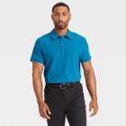 Men's Stretch Woven Polo Shirt - All In Motion Light Navy Blue