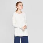 Women's Crew Neck Luxe Pullover Sweater - A New Day Cream (ivory)