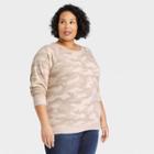 Women's Plus Size Sweatshirt - Knox Rose Beige Camo Print