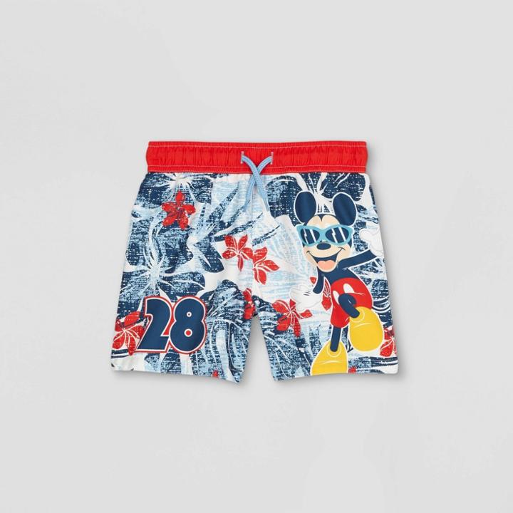 Toddler Boys' Mickey Mouse Swim Trunks - Navy