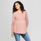 Maternity Long Sleeve Relaxed Babydoll T-shirt - Isabel Maternity By Ingrid & Isabel Rose Xxl, Women's, Pink