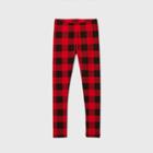 Girls' Buffalo Plaid Leggings - Cat & Jack Red/black