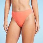 Women's High Leg High Waist Extra Cheeky Bikini Bottom - Shade & Shore Apricot Orange