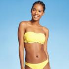 Juniors' Textured Gingham Bandeau Bikini Top - Xhilaration Yellow