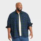 Men's Big & Tall Heavyweight Flannel Button-down Shirt - Goodfellow & Co Black