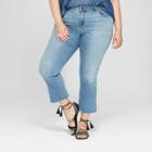 Women's Plus Size Kick Boot Crop Jeans - Universal Thread Light Wash
