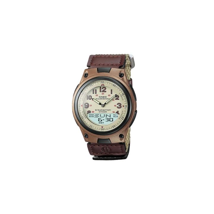 Casio Men's Ana-digi Data Bank Watch - Tan (aw80v-5bv),