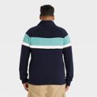 Men's Big & Tall Striped Regular Fit Shawl Cardigan Sweater - Goodfellow & Co Navy