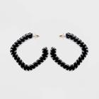 Sugarfix By Baublebar Geometric Beaded Hoop Earrings - Black/white, Women's