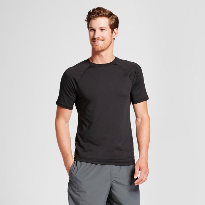 Petitemen's Short Sleeve Raglan Rash Guard - Goodfellow & Co Black M,