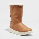 Girls' Aleka Suede Shearling Style Boots - Cat & Jack Brown