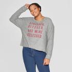 Modern Lux Women's Plus Size Stressed Blessed Wine Sweatshirt - Modern