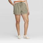 Women's Plus Size Mid-rise Utility Shorts - Universal Thread Olive (green)